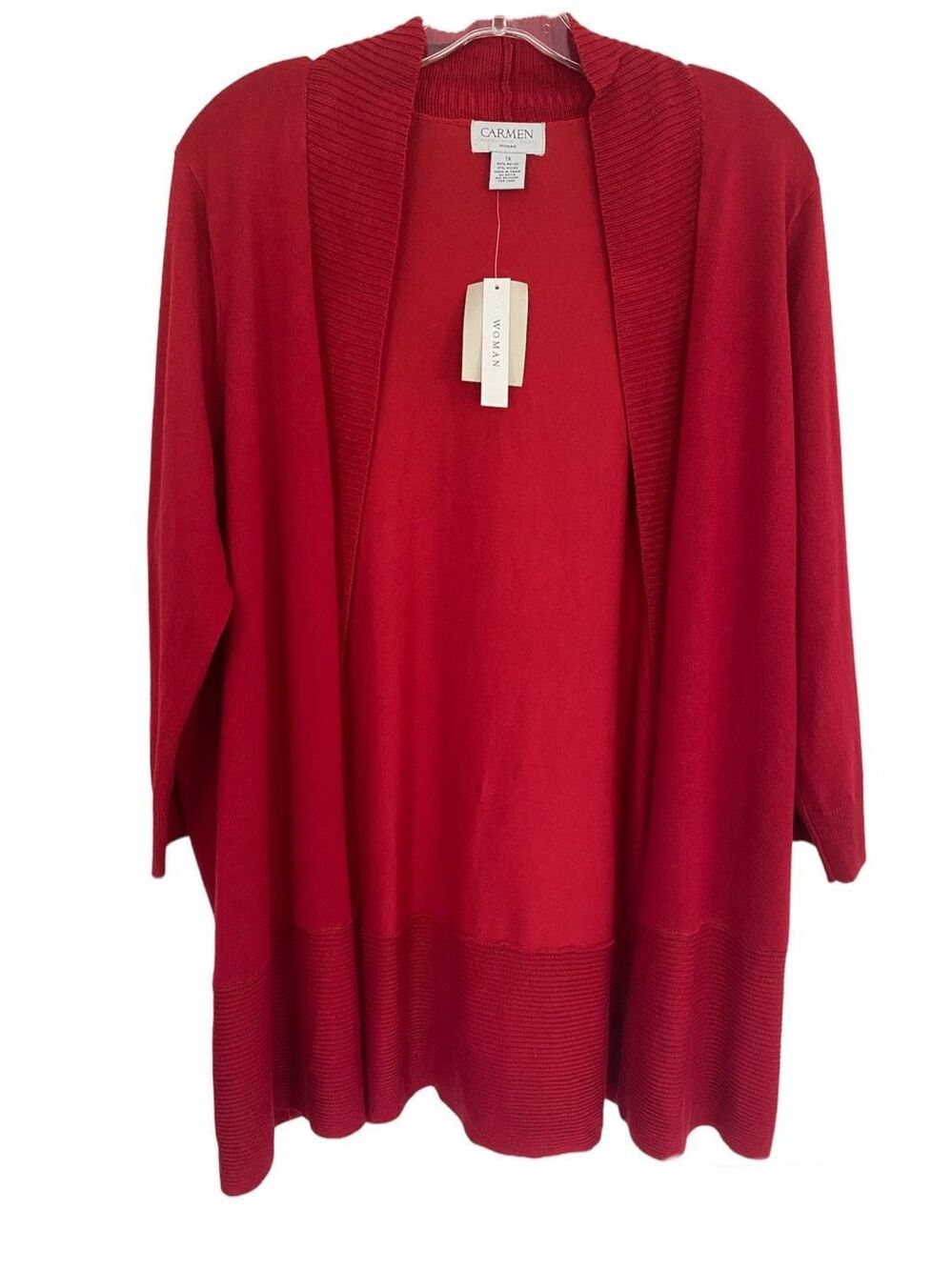Carmen Marc Volvo Open Front Knit Cardigan Sz 1X